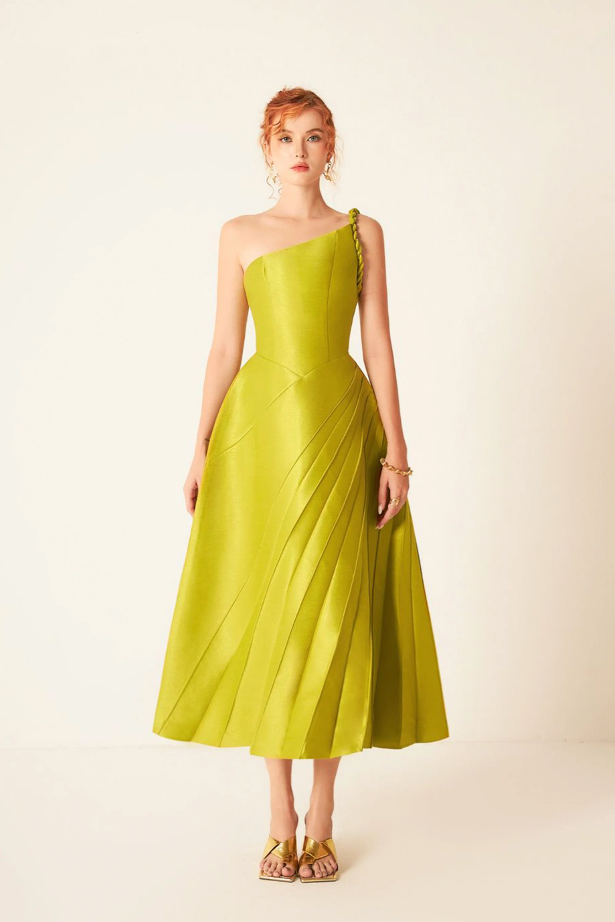 Almira Pleated Midi Dress - Image 3