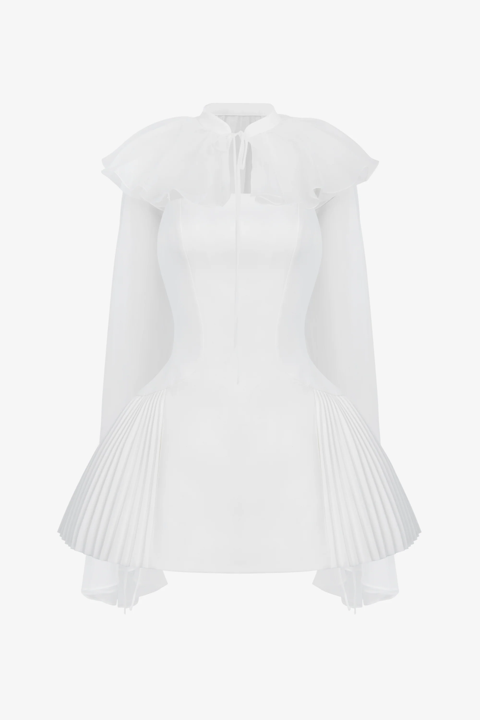 BELLONA Mini Dress with Sheer Cape Overlay