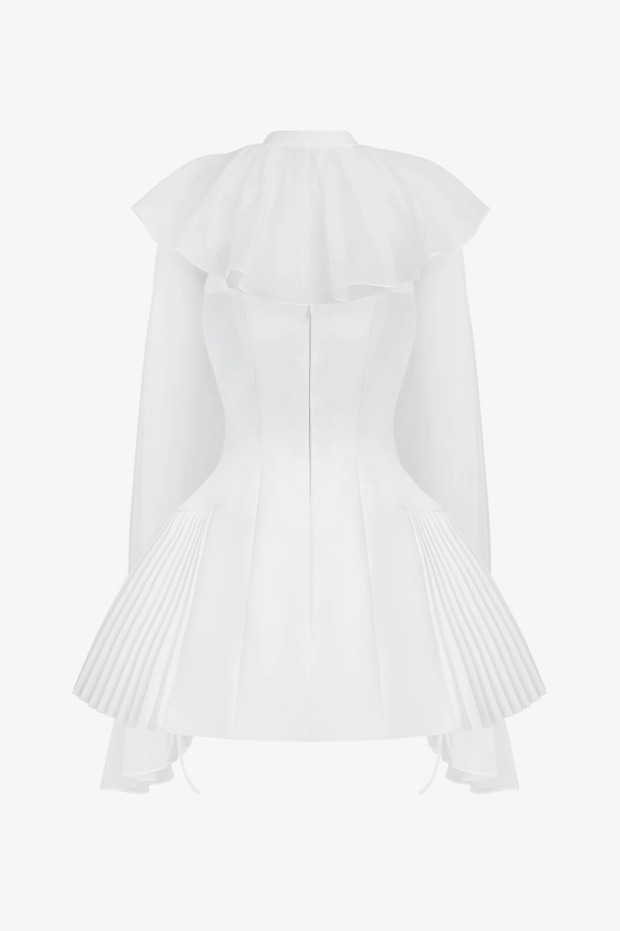 BELLONA Mini Dress with Sheer Cape Overlay - Image 2