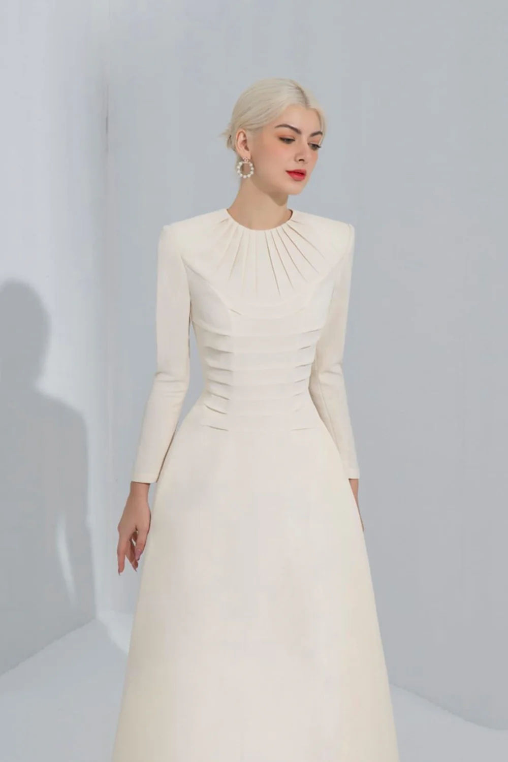 Elliott Pleated Neck Dress - Image 4