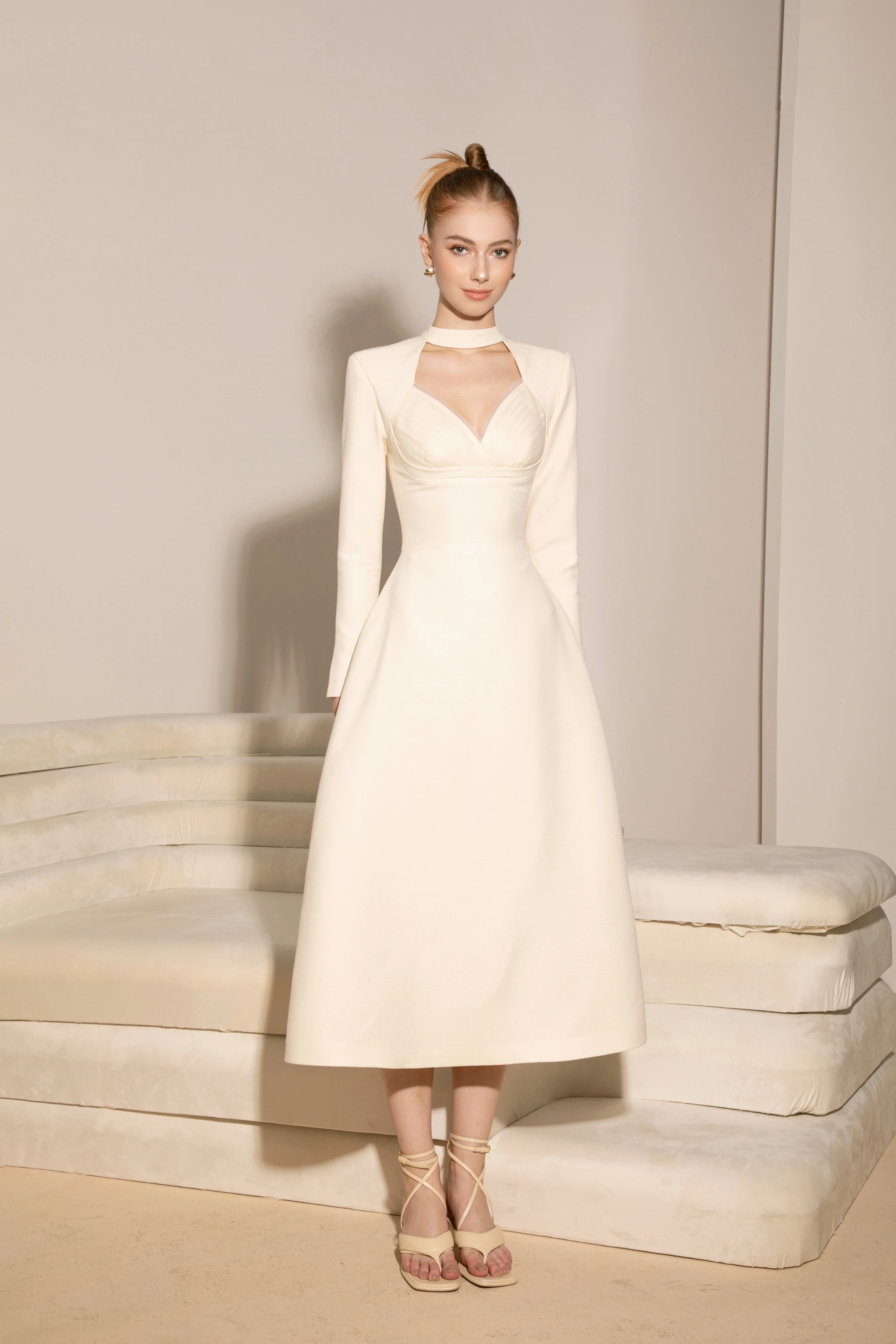 Frankie Long Sleeves Midi Dress - Image 3