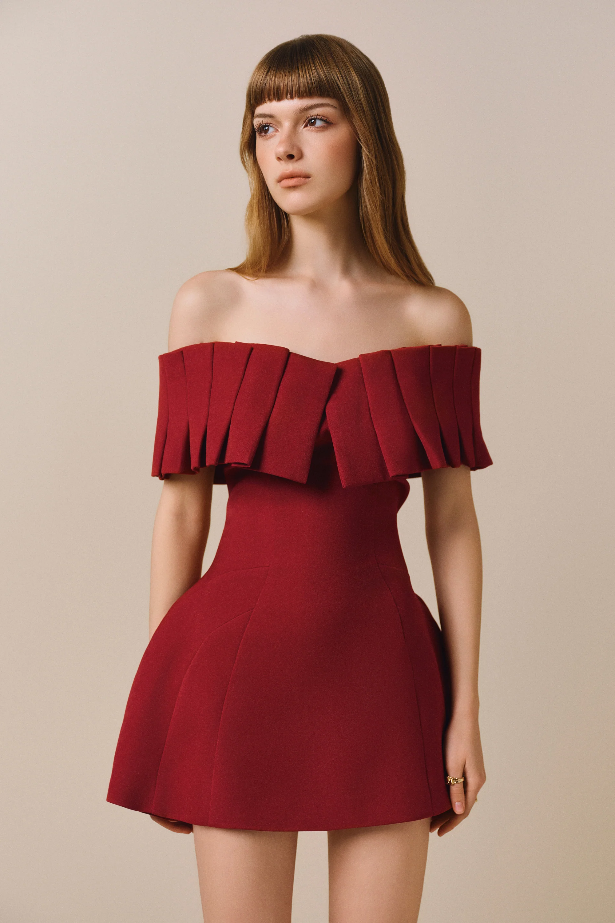 HAZELINA Off-shoulder Mini Dress - Image 3