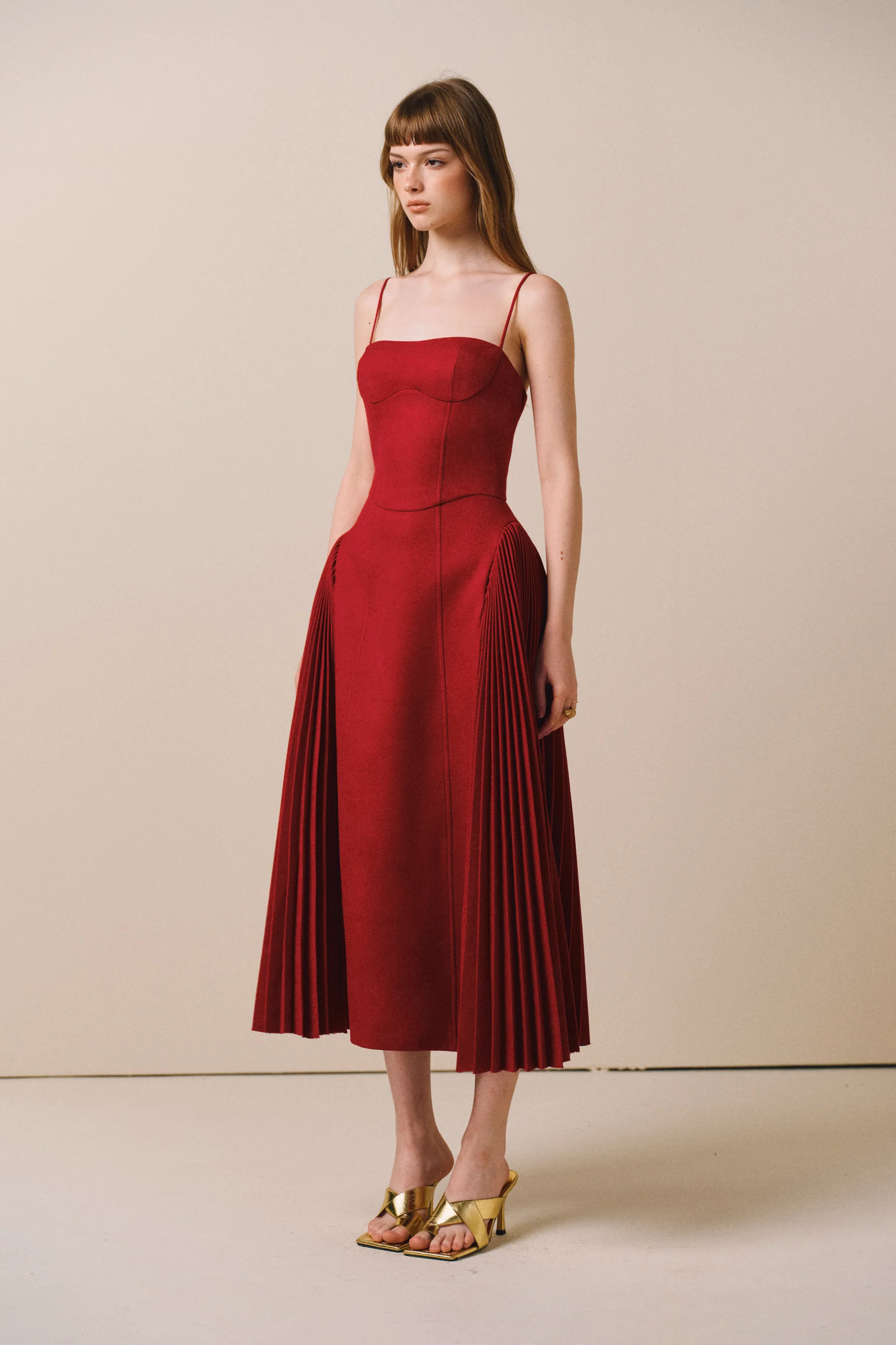 JARDIN Pleated Midi Dress - Image 4