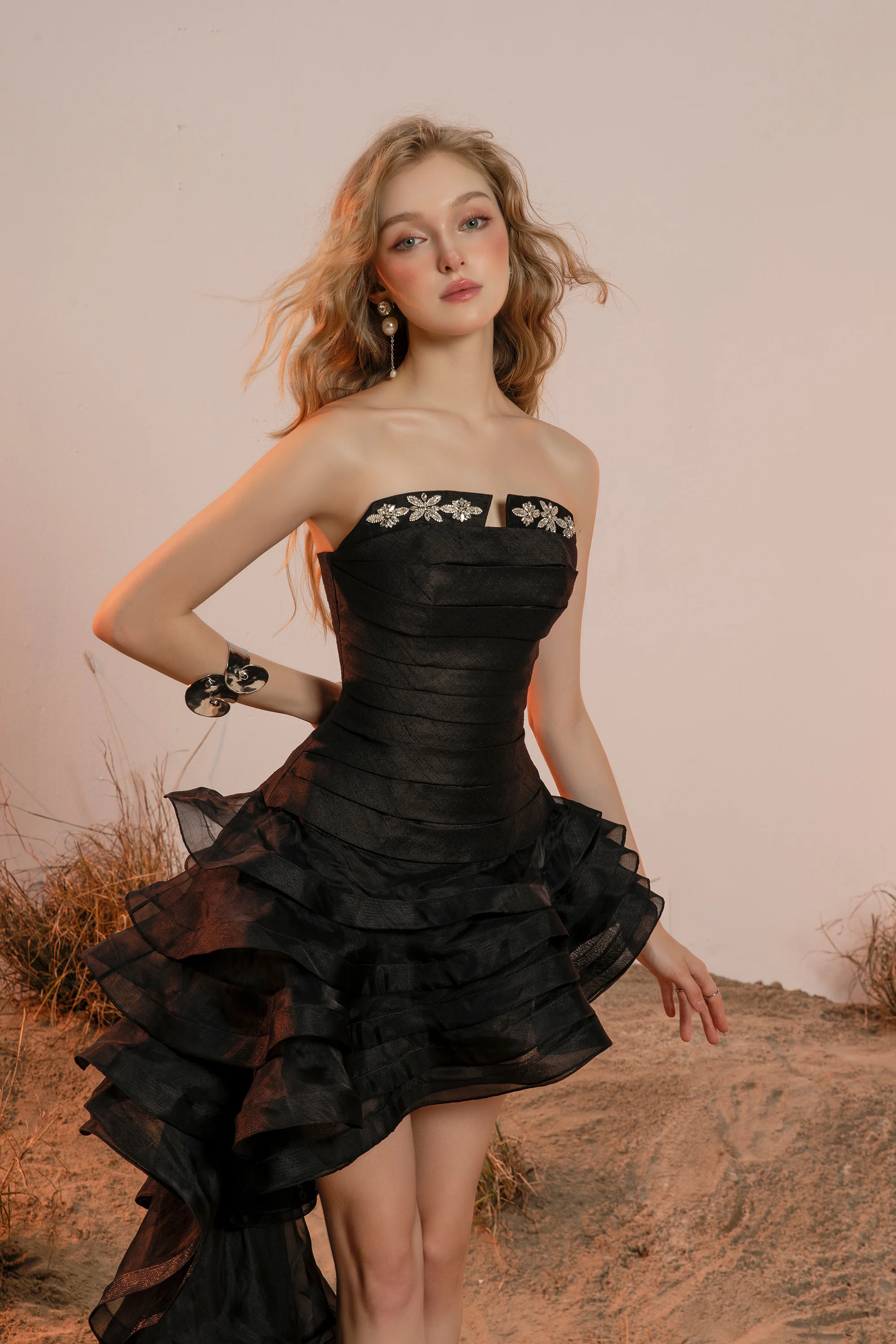 Josephine Crystal Embellished Mini Dress - Image 5