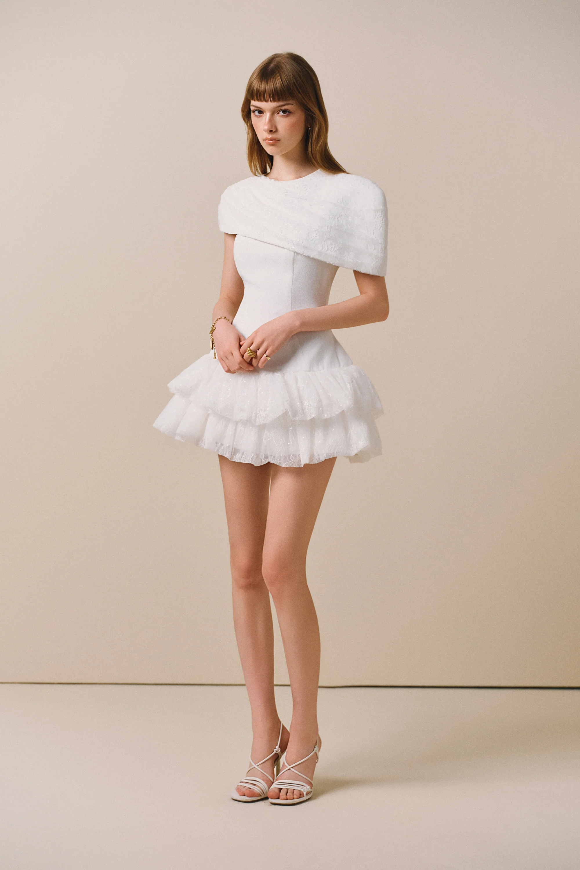 LALIE Mini Dress with Cape - Image 4
