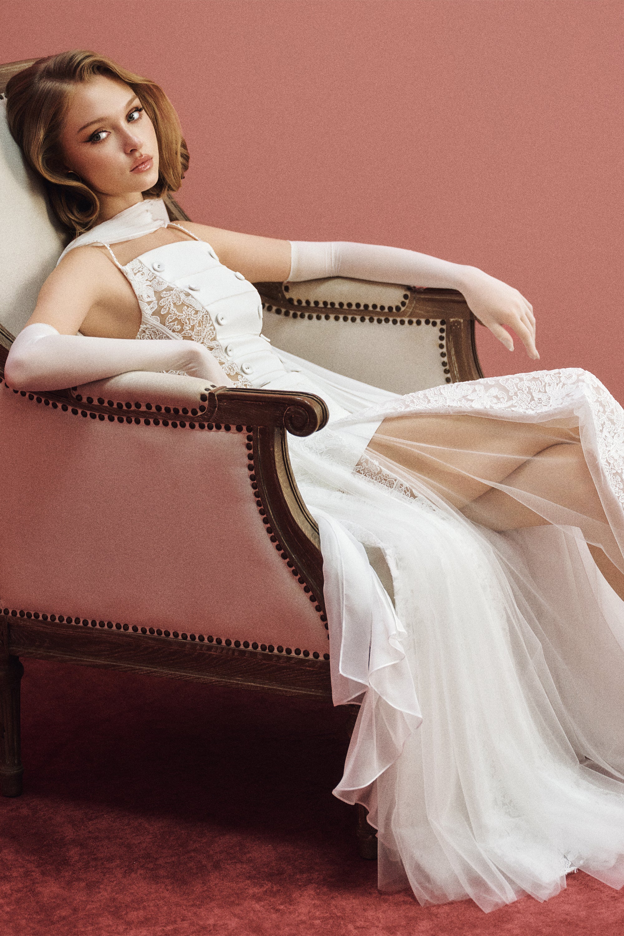MARIEL Scarf-Neck Lace Maxi Dress - Image 13