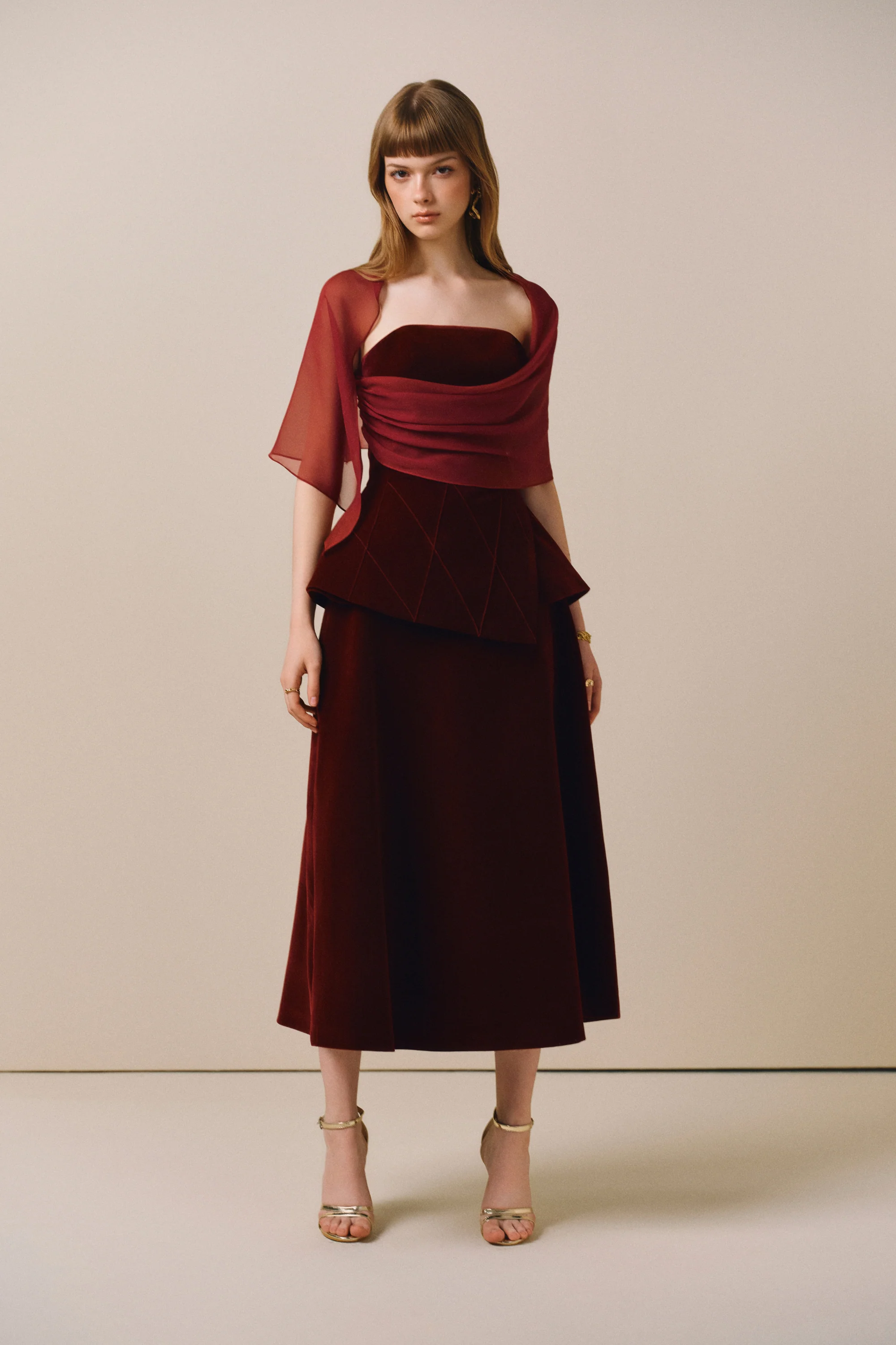 SCARLOTTE Velvet Set with Sheer Overlay - Image 3