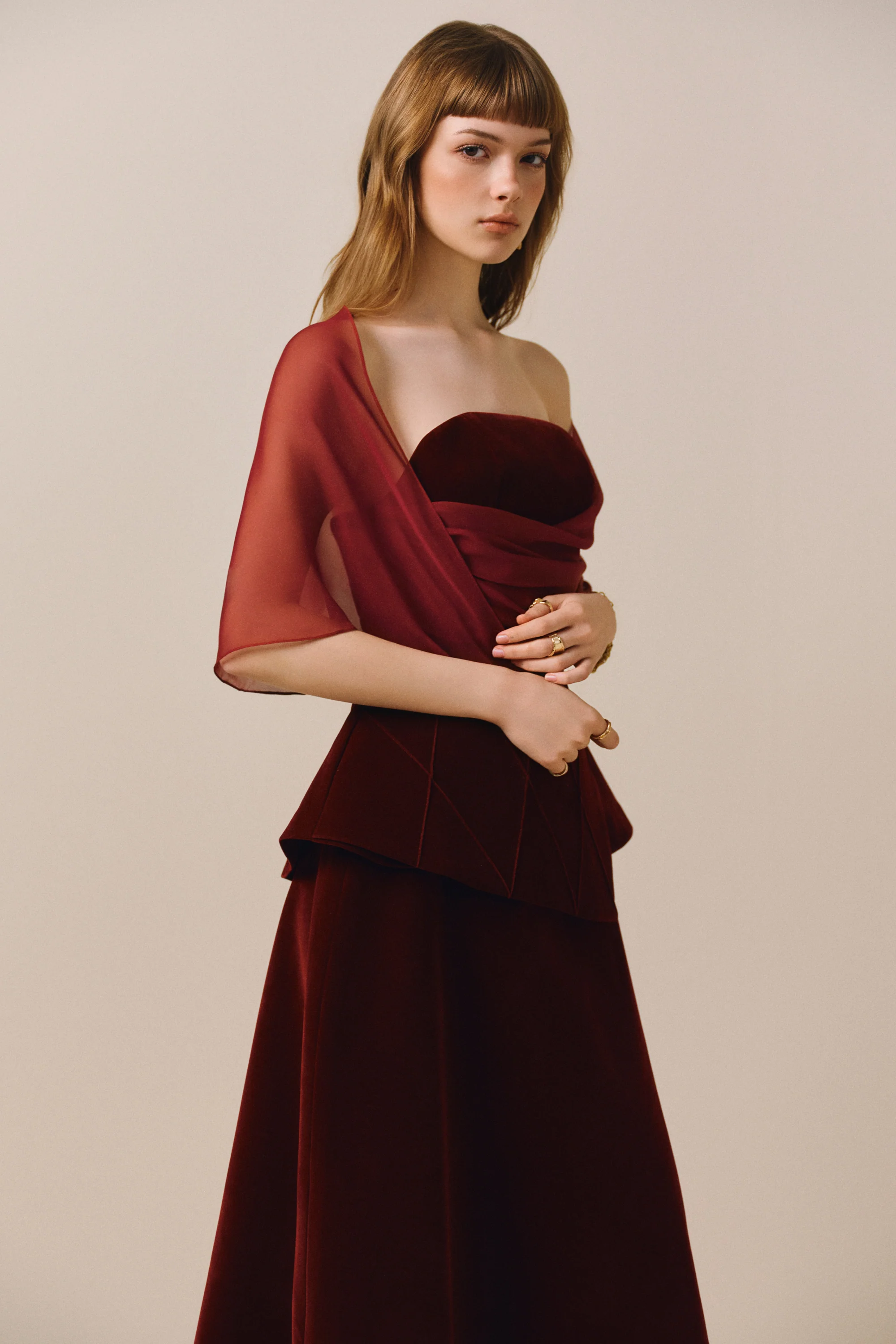 SCARLOTTE Velvet Set with Sheer Overlay - Image 4