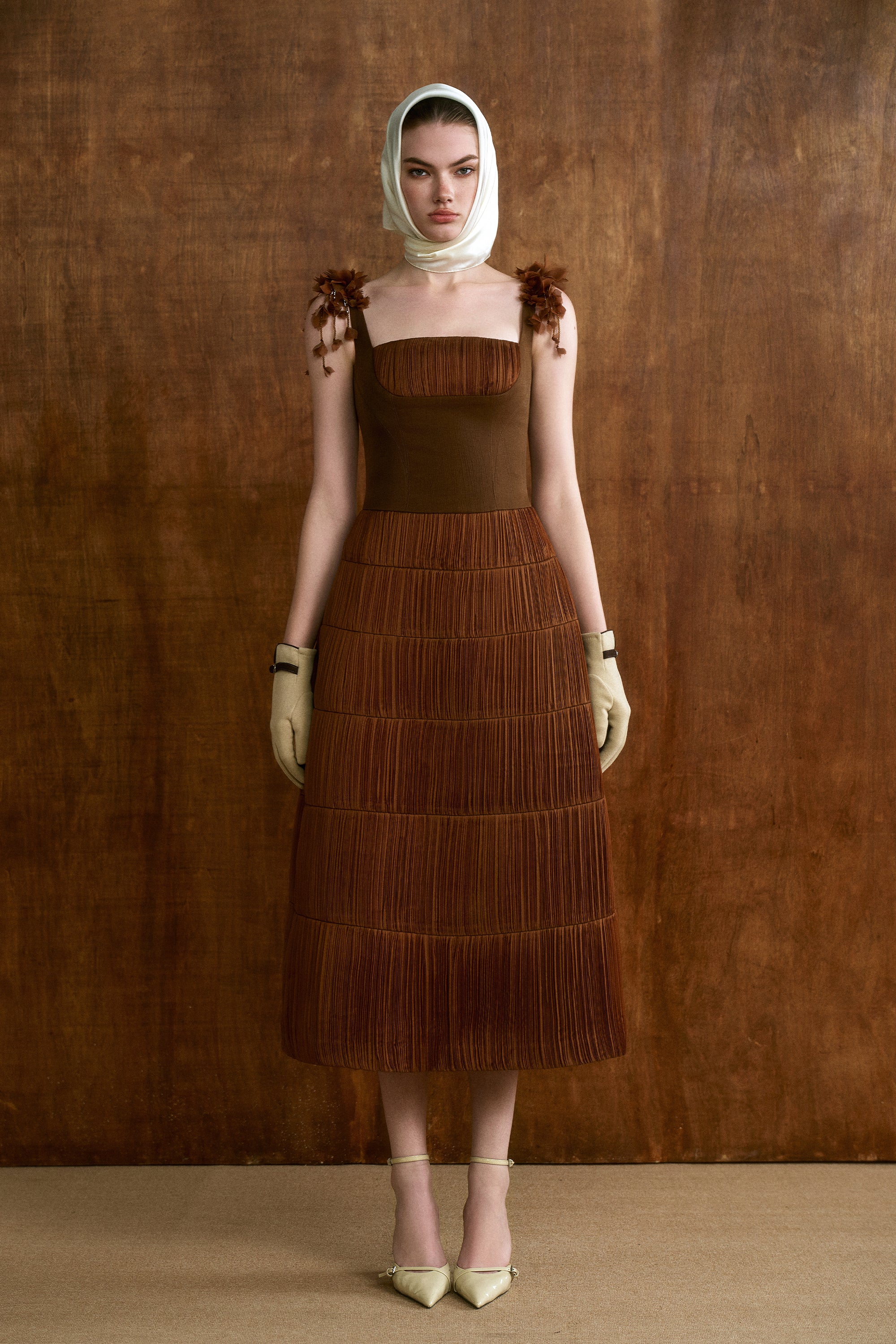 TERRINA Strap-Detail Midi Dress